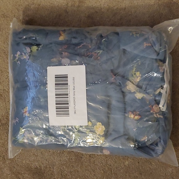 Baby Blue Long Prom Dress With Embroidery - Picture 6 of 6